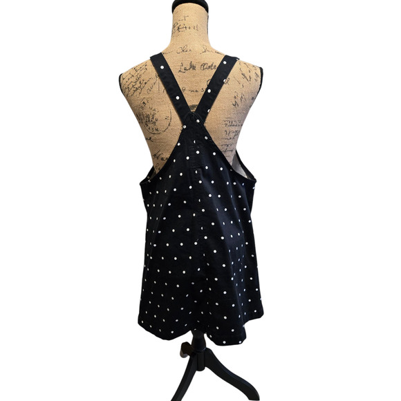 So polkadot overall dress with front pocket and adjustable straps, size large - Picture 2 of 4